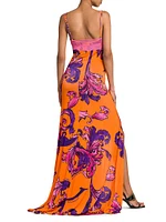 Baroque Stretch-Jersey Sleeveless Maxi Dress