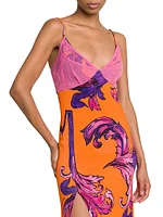 Baroque Stretch-Jersey Sleeveless Maxi Dress