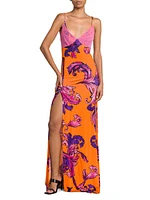 Baroque Stretch-Jersey Sleeveless Maxi Dress