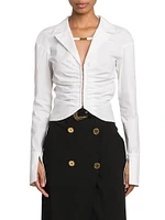 Ruched Cotton Shirt
