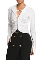 Ruched Cotton Shirt