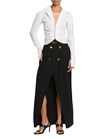 Ruched Cotton Shirt