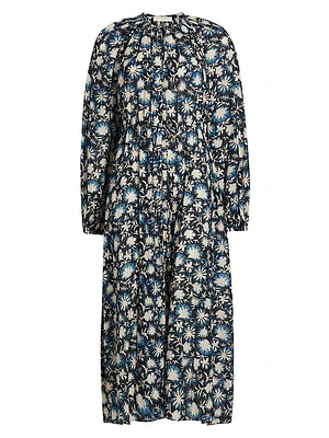 Renata Floral Cotton-Blend Midi-Dress