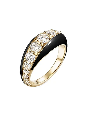 Remi 18K Yellow Gold, Enamel & 1.51 TCW Diamond Ring
