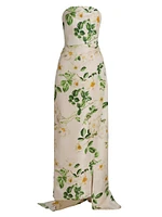 Strapless Draped Column Gown