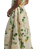 Strapless Draped Column Gown