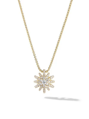 Starburst Pendant Necklace in 18K Yellow Gold with Diamonds