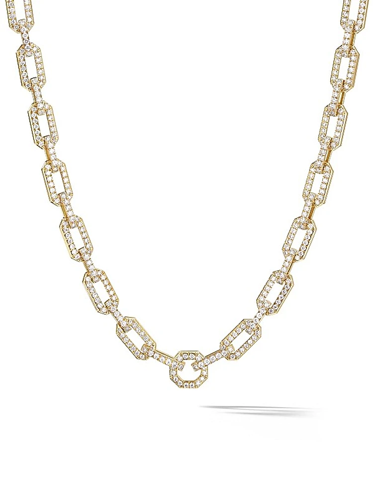 Pavé Chain Necklace in 18K Yellow Gold