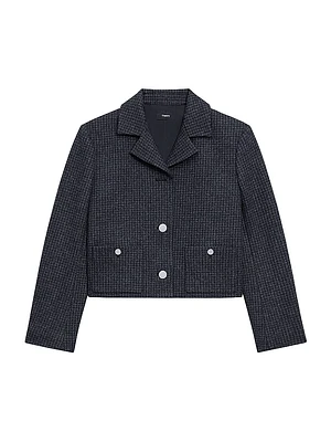 Wool-Blend Boxy Crop Jacket