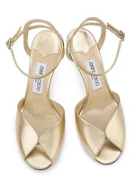 Sacora 85MM Metallic Leather Sandals