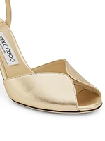 Sacora 85MM Metallic Leather Sandals