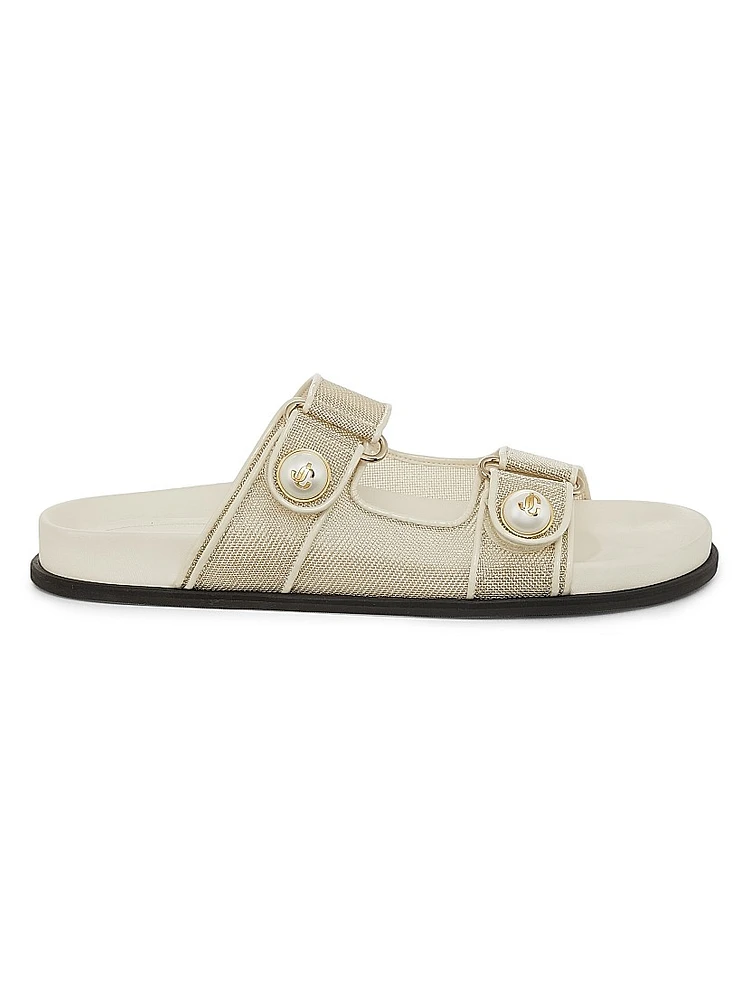 Fayence Metallic Mesh Sandals
