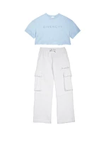Little Girl's & Cropped Logo T-Shirt