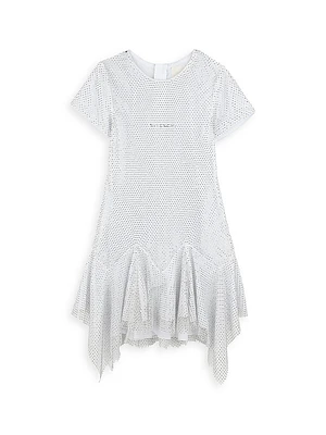 Little Girl's & Rhinestone Logo Flounce Dress