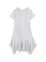 Little Girl's & Rhinestone Logo Flounce Dress