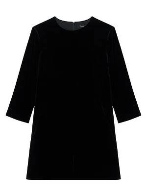 Cotton Three-Quarter Sleeve Minidress