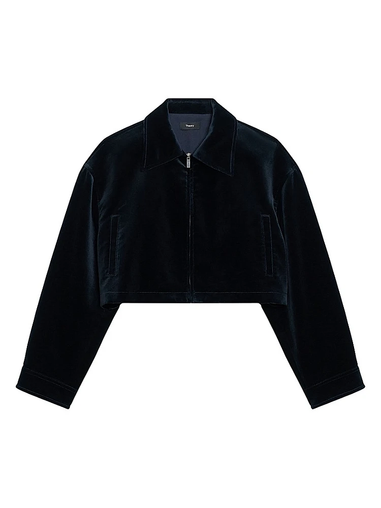 Aline Cropped Zip-Front Jacket