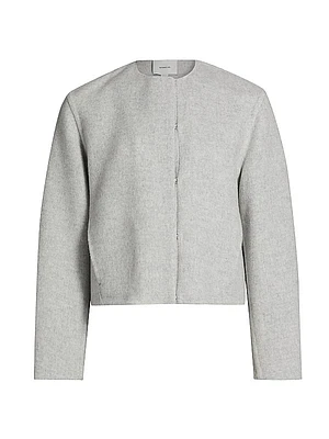 Double Wool Collarless Jacket