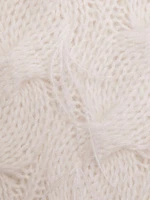 Feather-Embellished Cable-Knit Sweater