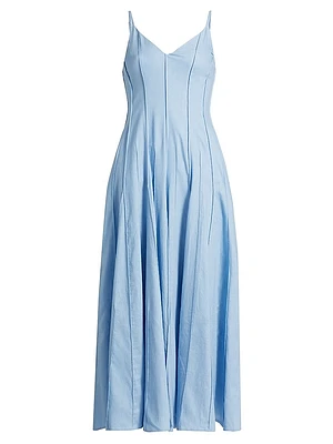 Michah Panelled Cotton A-Line Maxi Dress
