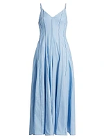 Michah Panelled Cotton A-Line Maxi Dress
