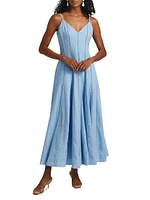 Michah Panelled Cotton A-Line Maxi Dress