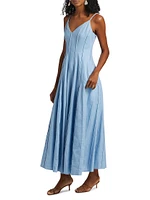 Michah Panelled Cotton A-Line Maxi Dress