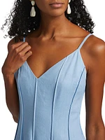 Michah Panelled Cotton A-Line Maxi Dress