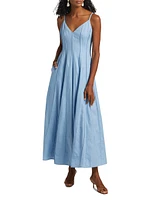 Michah Panelled Cotton A-Line Maxi Dress