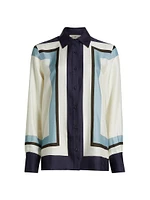 Iris Easy Loose-Fit Printed Silk-Blend Shirt