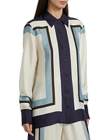 Iris Easy Loose-Fit Printed Silk-Blend Shirt