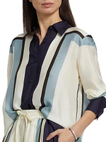 Iris Easy Loose-Fit Printed Silk-Blend Shirt