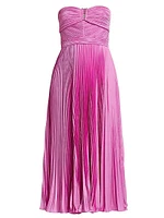 Harden Pleated Strapless Midi-Dress