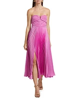 Harden Pleated Strapless Midi-Dress