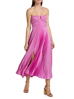 Harden Pleated Strapless Midi-Dress