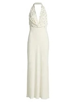Kimberley Crystal-Embellished Halterneck Maxi Dress
