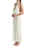 Kimberley Crystal-Embellished Halterneck Maxi Dress