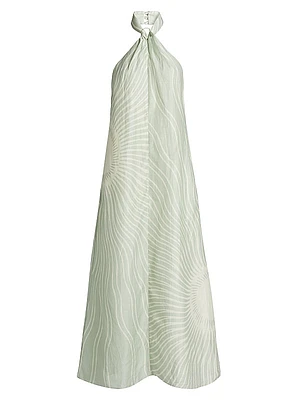 Celeste Printed Halter Maxi Dress