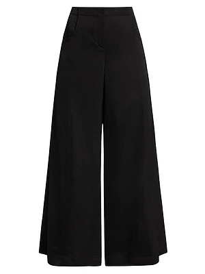 Demie Linen-Blend Straight-Leg Pants