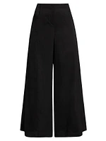 Demie Linen-Blend Straight-Leg Pants