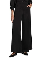 Demie Linen-Blend Straight-Leg Pants