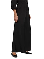 Demie Linen-Blend Straight-Leg Pants