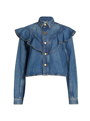 The Mathilde Ruffled Denim Jacket