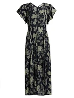 Evette Floral V-Neck Maxi Dress
