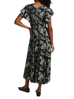 Evette Floral V-Neck Maxi Dress