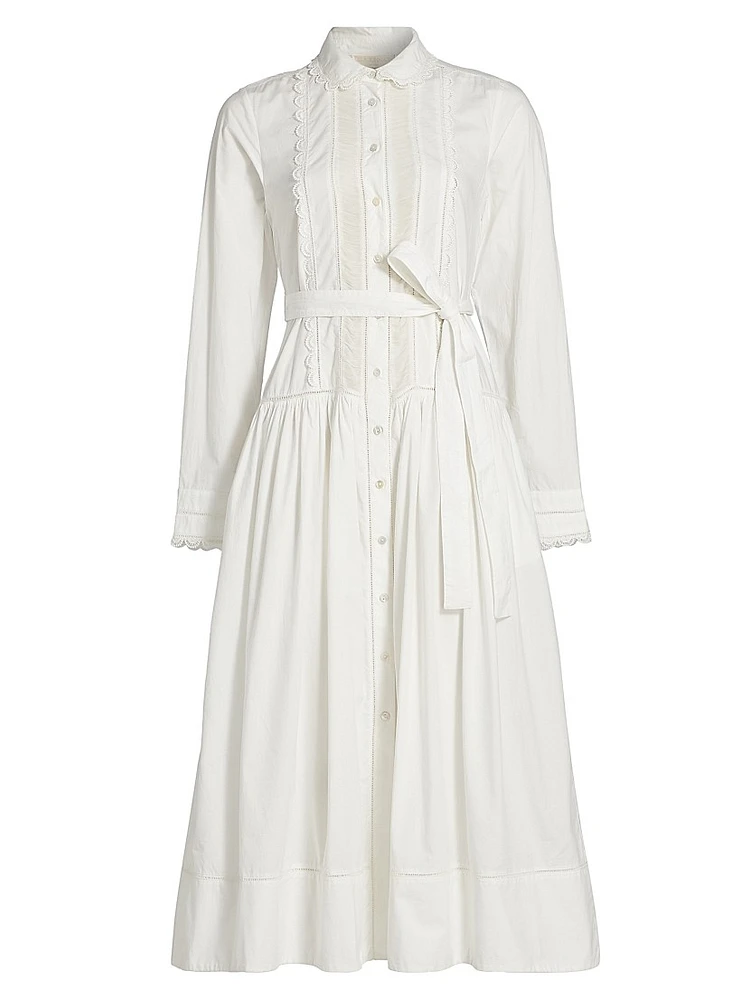 Ariane Tie-Waist Cotton Shirtdress