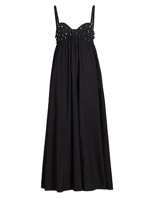Harlan Beaded Cotton Maxi Dress