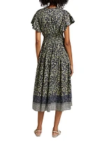 Lyria Floral Cotton-Blend Midi-Dress