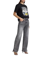 High-Rise Split Hem Bootcut Jeans