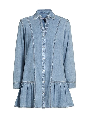 Catherine Denim Flounce Minidress